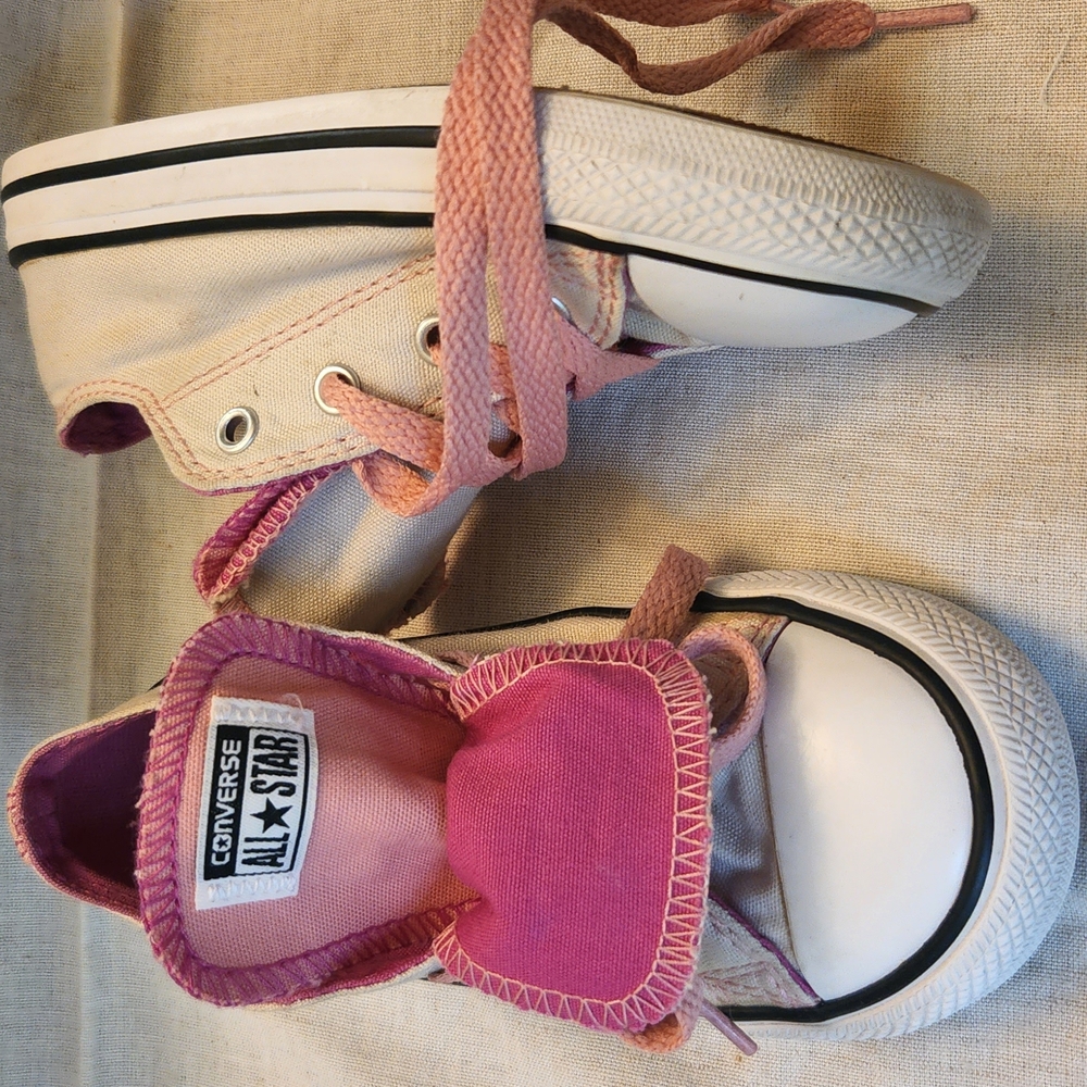 Converse Kids Pink and White Sneakers